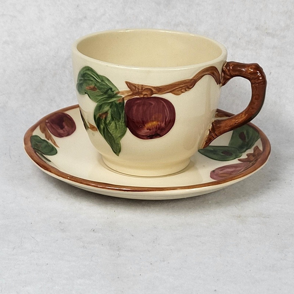 Franciscan Apple Teacup‎ and Saucer Set Hand Decorated Staffordshire England